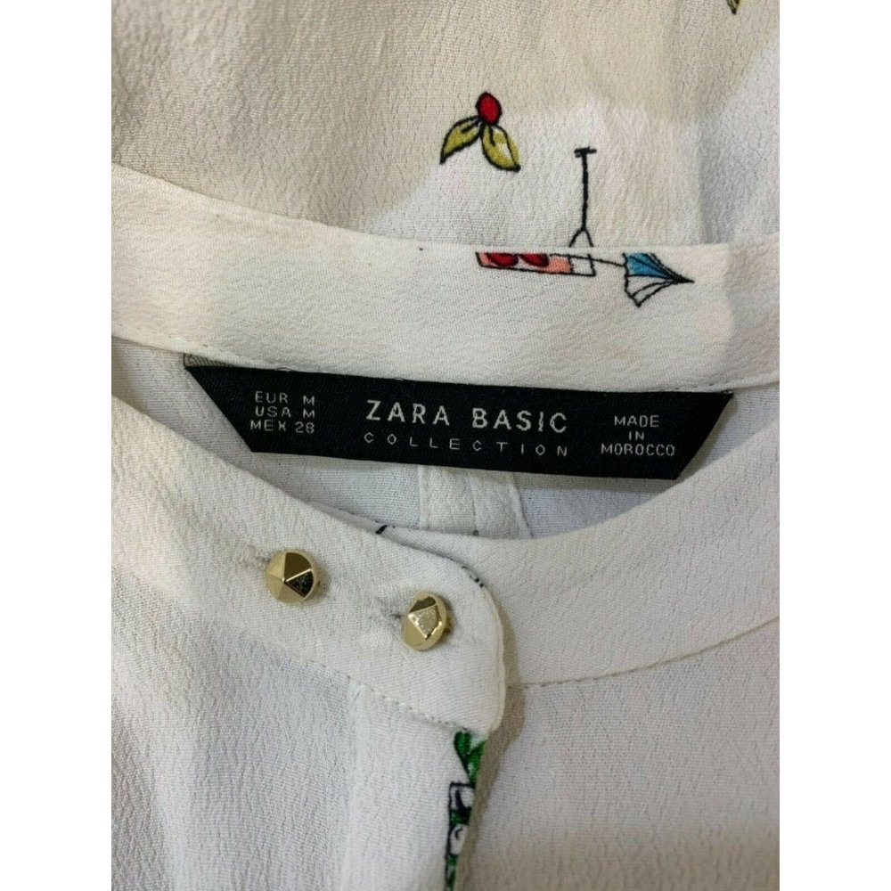 Zara Basic Collection Women's Medium White All Ov… - image 4